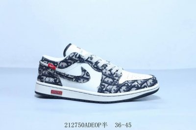 乔丹Air Jordan 1 Low Aj1 乔1低帮复古文化休闲运动篮球鞋 迪奥 联名 212750Adeop半 36-45