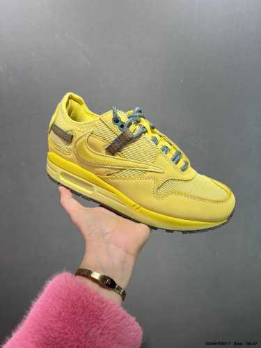 公司级Travis Scott X Nk Air Max 1 “Cactus Jack” Ts联名 小麦色 Do9392-700 鞋款采用棕色及乳白色打造鞋面
