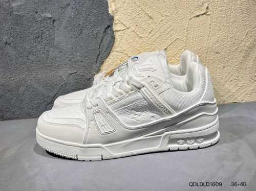 新品上市实拍 全新Lv路易威登Louis Vuitton Trainer Sneaker Low休闲运动文化百搭篮球板鞋Qdldld1609