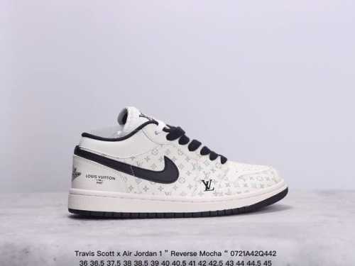 公司级aj1倒勾travis Scott X Air Jordan 1 ” Reverse Mocha “ Aj1乔1 Ts 闪电 联名倒钩 低帮文化篮球鞋 完