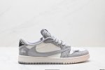 公司级Aj1倒勾Travis Scott X Air Jordan 1 ” Reverse Mocha “ Aj1乔1 Ts 闪电 联名倒钩 低帮文化篮球鞋 完