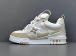 P 渠道优势 专柜版 驴牌 Louis Vuitton Skate 小牛皮 圆头系带 低帮板鞋 男款 浅褐色 尺码；38 39 40 41 42 43 44 4