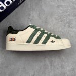 本地 核心私 Gucci X Adidas Original Superstar 古驰古奇 X 阿迪达斯 低帮 联名米白绿贝壳头防滑耐磨轻便板鞋 鞋身整体采用米