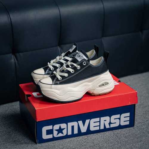 核心私 Converse匡威日系Surgetrainer React2.0 黑色低帮 复刻大厚底 轻量化升級摆脱重量负担的大厚底完全是夸张复古厚底像是注入跑鞋灵