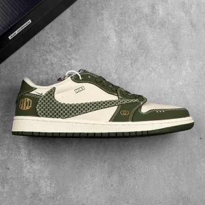 本地360 核心私 travis Scott X Fragment Design X Air Jordan 1 Low Og Sp 乔1古驰联名 复古绿 低帮文