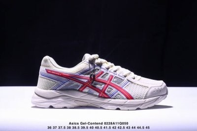 公司级Asics 亚瑟士 透气网眼鞋面配合部分合成革材质，全新Rearfoot Gel后置凝胶缓冲效果日本专业跑鞋品牌-亚瑟士Asics Gel-Contend