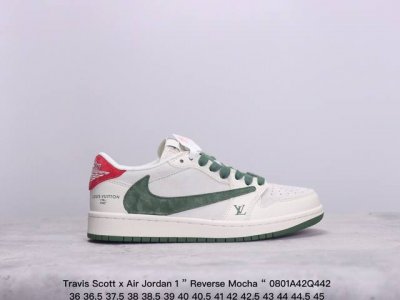 公司级aj1倒勾travis Scott X Air Jordan 1 ” Reverse Mocha “ Aj1乔1 Ts 闪电 联名倒钩 低帮文化篮球鞋 完