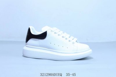 290 alexandermcqueen 亚历山大·麦昆Mcq 情侣款运动小白鞋厚底增高闪尾光滑牛皮平底鞋休闲鞋 321290Adieq 35-45