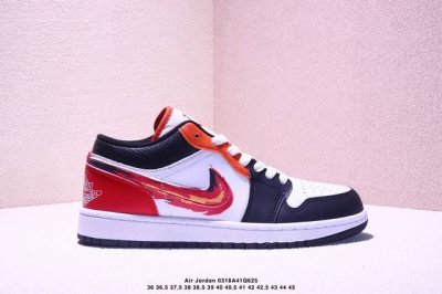 180 Air Jordan 1 Low 乔丹1代低帮板鞋 火焰涂鸦彩绘 牛皮材质 公司级 真标带半码 Size:36-45码 xm0318Q625