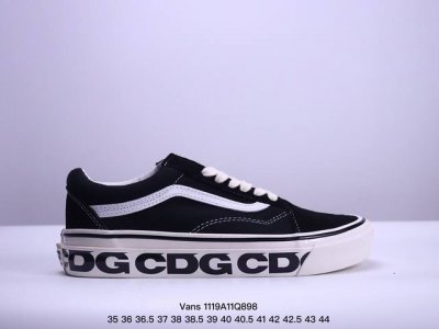公司级cdg X Vans范斯 Old Skool Vault Og Lx 联名款 休闲 潮流复古 低帮帆布鞋 货号:Vnoa4P3X60E 尺码:35.5 3