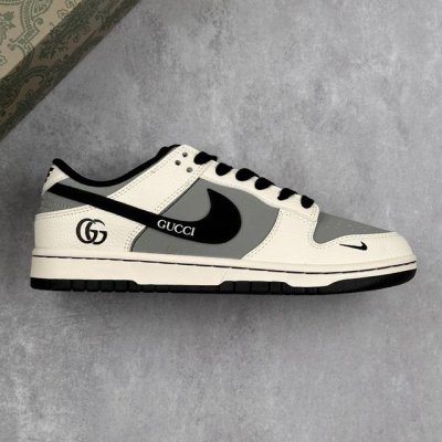 本地 核心私 Nike Sb Dunk Low 古驰联名--- 奶白灰黑 印花高端定制 低帮休闲板鞋 定制鞋盒 大厂纯原品质出货 超高清洁度 皮料切割干净无任何
