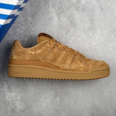 本地 核心私 阿迪达斯 三叶草Adidas Originals Forum 84 Low Cl罗马系列低帮复古系带百搭休闲运动板鞋“麂皮麦黄生胶底” #男女鞋真