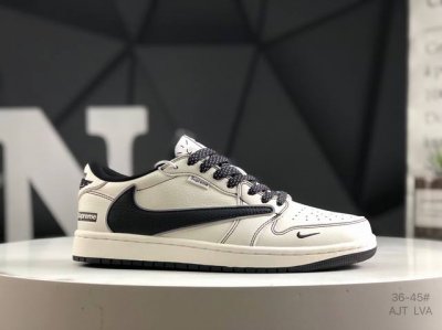 公司级带半码 耐克 Travis Scott X Nike Air Jordan 1 Low X Supreme 三方联名 Air Jordan 1 Low 反