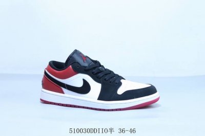 乔丹Air Jordan 1 Low Aj1 乔1低帮复古文化休闲运动篮球鞋 黑白红 货号 Ib8971-106 5 30Ddiio半 36-46