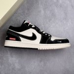 本地290 核心私 air Jordan 1 Low Aj1 乔1 Supreme联名-黑白双拼 高端定制 低帮复古篮球鞋 #定制鞋盒 大厂纯原品质出货 超高清