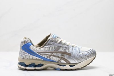 公司级Asics Gel-Kayano 14 公司级版本 亚瑟士运动休闲透气专业跑鞋 采用工程弹性双层再生针织密度鞋面材质 后跟3D可视Gel缓震乳胶物料 升级