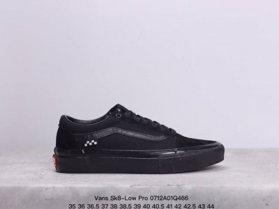 官方正确版本 鞋垫可取出 Vans Sk8-Low Pro 黑白经典 侧边棋盘logo标 专业滑板鞋 鞋垫升级采用可弹性材料 可拆换 脚感舒适区别普通鞋垫 Si
