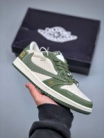 410支持放店 Travis Scott X Fragment Design X Air Jordan 1 Low Og Sp 乔1斯图西联名 米灰鬼脸 低帮文