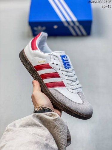 阿迪达斯三叶草Adidas Originals Samba Vegan Og桑巴舞系列绅士德训足球风百搭低帮休闲运动板鞋 皮革白黑浅灰焦糖底环保标识 Hq703