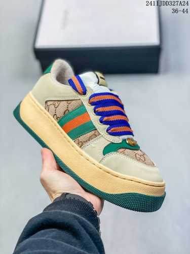 Gucci 古驰 全新厚底脏脏鞋来了意大利时装奢饰品牌 Double Screener Platform Gg Sneaker Low 低帮复古松糕百搭 编码：