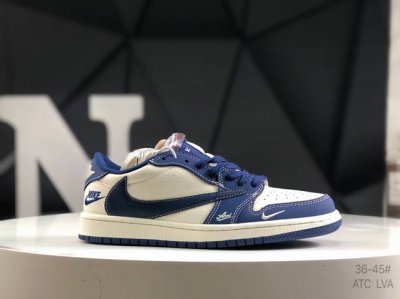 310 公司级带半码Aj1倒勾Travis Scott X Air Jordan 1 ” Reverse Mocha “ Aj1乔1 Ts 闪电 联名倒钩 低帮