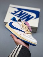 今日福利款 Travis Scott X Nike Air Jordan 1 Low Og Sp White Blue 2.0 Aj1乔丹一代经典低帮文化百搭休