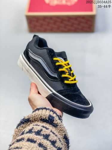 新款发售Vans Knu Skool Vans面包鞋灰系带减震耐磨低帮板鞋男女同款 麻绳黄 货号 ：Vn000Cxrblk 颜色：Vans面包麻绳黄黑底 尺码：