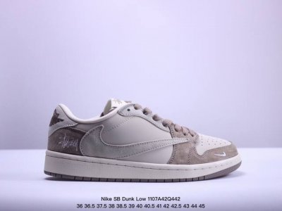 海外爆款限量发售！公司级 Nike SB Dunk Low“斯图西联名 贴布灰白深蓝勾” 周年高端定制 低帮休闲板鞋 定制鞋盒 大厂纯原品质出货 超高清洁度 皮