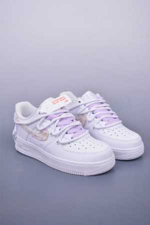 Nike Air Force 1 Low 白紫小香风 原楦头原纸板 打造纯正空军版型 专注外贸渠道 全掌内置蜂窝气垫 原盒配件 原厂中底钢印、拉帮完美 官方货号 - 点击图像关闭