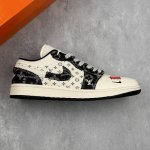 本地 核心私 Air Jordan 1 Low Aj 乔1 Lv联名 黑断勾 高端定制 低帮复古篮球鞋 #定制鞋盒 大厂纯原品质出货 超高清洁度 皮料切割干净无