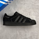 本地 核心私 阿迪达斯 三叶草Adidas Originals Superstar 2 Core Black 经典贝壳头系列低帮百搭休闲运动板鞋“翻毛黑灰车线”