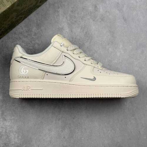 本地 核心私 Nike Air Force 1 Low 07 X Gucci 白银小钩满天星 高端定制 低帮休闲运动板鞋 原楦头原纸板 打造纯正低帮空军版型 专