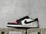 K版 Paris x Air Jordan 1 Low AJ1低帮巴黎联名-黑白红渐变 同步官方配色 市场唯一独家头层皮打造 原鞋原档案开发 原厂皮料 原档冲孔