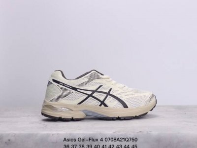 Asics 亚瑟士 Gel-Flux 4 男女子运动鞋舒适跑鞋缓震透气跑步鞋 。Gel-Flux4采用的是新一代轻质网布面，大孔洞设计极具透气性，柔软包覆双脚，