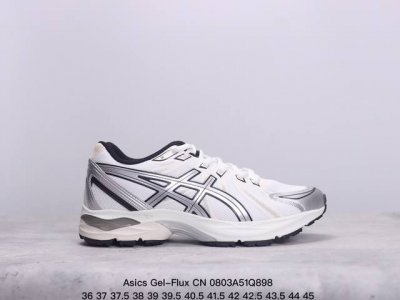 公司级亚瑟士asics Gel-Flux Cn 运动休闲透气专业跑 鞋 进口双层丝纤维工程网布鞋面 轻量舒适透 气材质中底3D可视gel缓震胶效果 升級flyt