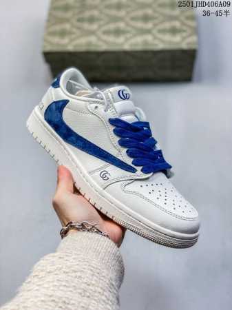 Travis Scott X Fragment Design X Jordan Air Jordan 1 Low Og Sp “古驰联名 白蓝花纹” 多方联名合 - 点击图像关闭