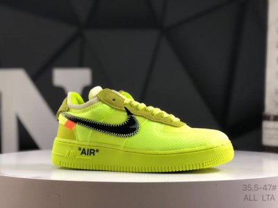 公司级带半码 耐克 Nike Air Force 1 Low Vlot 初代空军一号系列经典低帮百搭休闲运动板鞋 Ow荧光绿黑橘 Ao4606-700 尺码 如