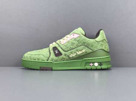 渠道优势 ！ 广州版 驴牌 Lv Trainer 情侣限定系列 休闲 低帮 时尚板鞋 尺码 35 36 37 38 39 40 41 42 43 44 45 男 - 点击图像关闭