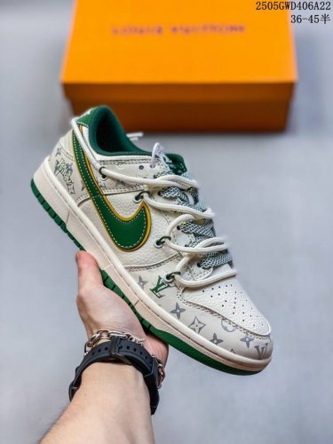 海外爆款限量发售 公司级 Nike Sb Dunk Low Lv联名-绑带绿勾 周年高端定制 低帮休闲板鞋 定制鞋盒 大厂纯原品质出货 超高清洁度 皮料切割干净