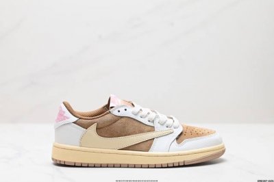 真标Nike AJ1倒勾Travis Scott x Air Jordan 1 Reverse Mocha AJ1乔1 联名倒钩 低帮文化篮球鞋 完美品质出货