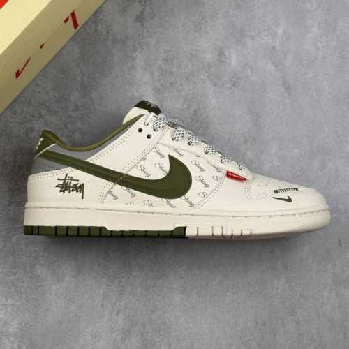本地 核心私 Nike Sb Dunk Low 斯图西联名 立体绿勾 周年高端定制 低帮休闲板鞋 #定制鞋盒 大厂纯原品质出货 超高清洁度 皮料切割干净无任何毛