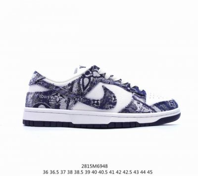 Lv X Nike Dunk Low 此款主张打破传统的工业化流水线设计限制，以made By Ideas的超级创意为理念，集结众多潮流设计师，结合时下最ing