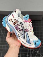 I8版 公司级 Balenciaga Runner Sneaker”Grey Black Blue Red“慢跑系列低帮复古野跑潮流姥爹风百搭休闲运动慢跑鞋 原