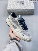 Travis Scott X Fragment Design X Jordan Air Jordan 1 Low Og Sp “北面联名 印花拼接灰猪八” 多方