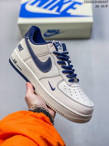 海外限量发售！公司级Nike Air Force 1 '07 Low 奶白蓝勾 空军一号 低帮 3M反光 运动鞋 休闲鞋 折边针车 工艺难度大 原楦头原纸板 原