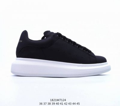 Alexander Mcqueen 亚历山大麦昆 松糕鞋厚底增高鞋，进口丝绸亚光皮面 水染羊皮内里 牛皮垫脚 回弹度到位，编码1821M7124