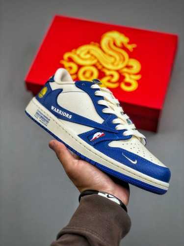 Travis Scott X Nike Air Jordan 1 Low X Warriors Air Jordan 1 Low 反转金州勇士蓝白小勾倒钩 纯原