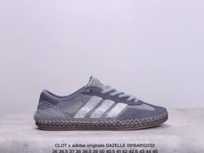 clot X Adidas Originals Gazelle 舒适百搭防滑耐磨低帮 板鞋 男款灰色 xm0816Q222