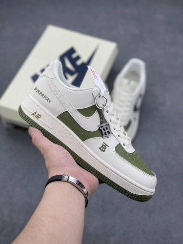 独家实拍Nk Air Force 1 07 Low 巴宝莉联名-米白艾青 空军一号低帮休闲板鞋 Bb8588-221 #原楦头原纸板 原装鞋盒 定制五金配件 内