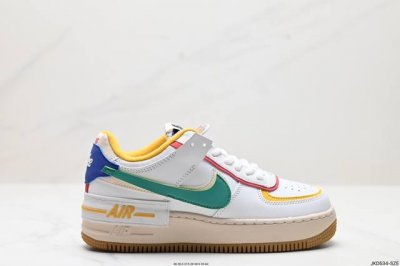 公司级耐克nike Wmns Air Force 1 Shadow全新少女系解构主义设计 马卡龙空军一号轻量增高低帮百搭板鞋 为经典设计注入玩味元素 分层结构